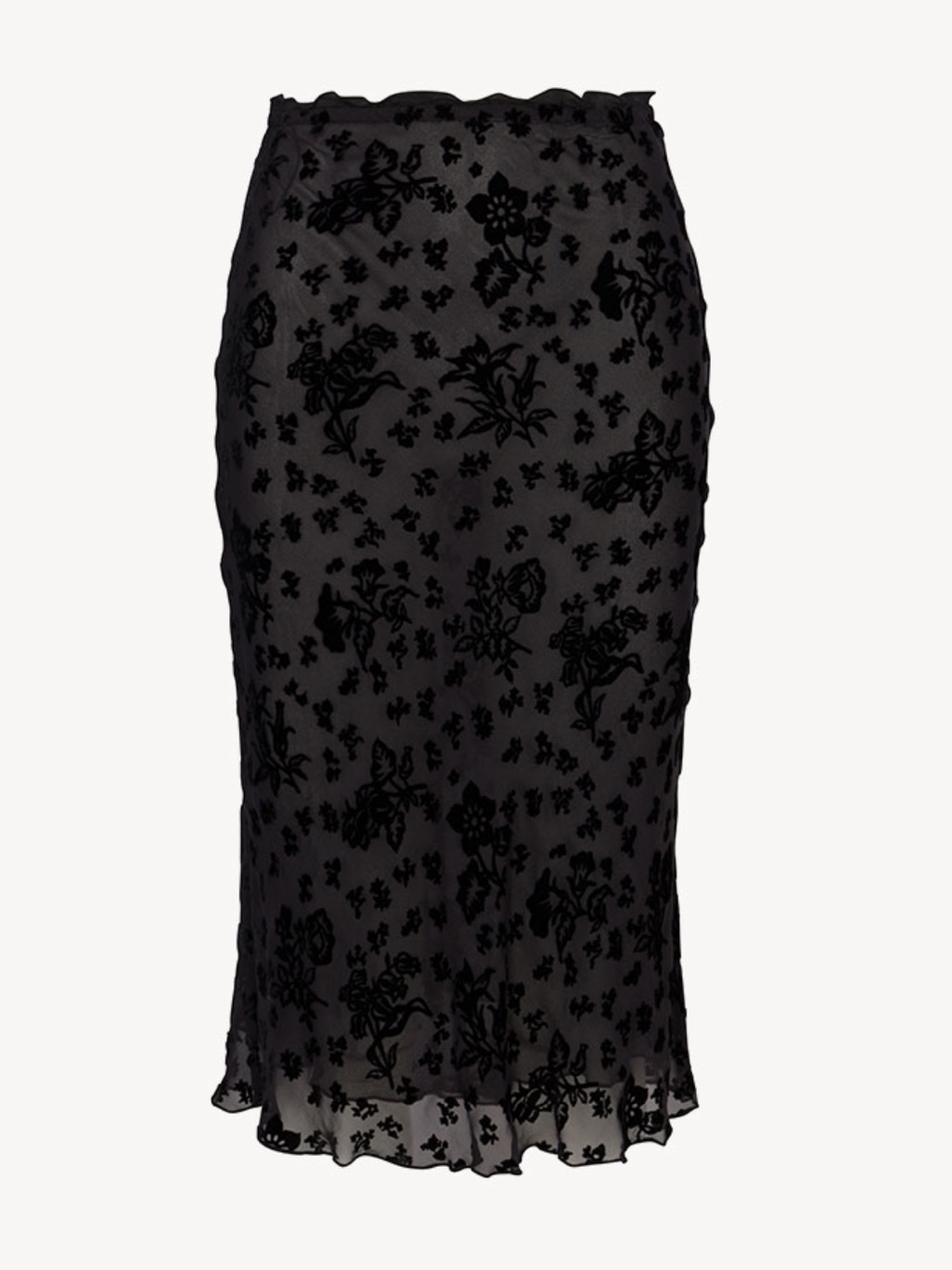 Nwt Realisation Par Bea Silk Velvet Bias Midi Skirt Black